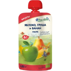 FLEUR ALPINE ПЮРЕ ЯБЛУКО,ГРУША,БАНАН 120МЛ
